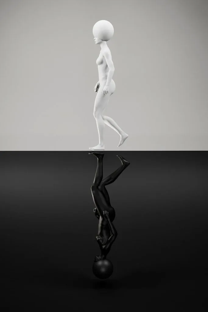 white woman dancing figurine on black table